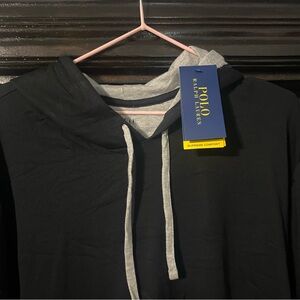 Polo by Ralph Lauren Black and Gray Hoodie Light Sweater size L